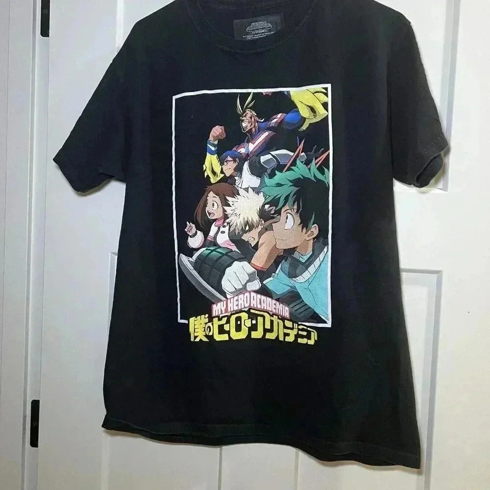 MY HERO ACADEMIA Anime Manga Cartoon TV Show Spellout Graphic T-Shirt Size M